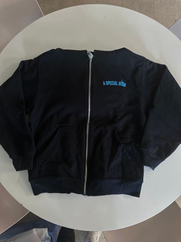 Black A Special Wish Zip Up Hoodie