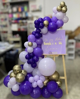 Arco de globos y Caballete personalizado graduación -Grad