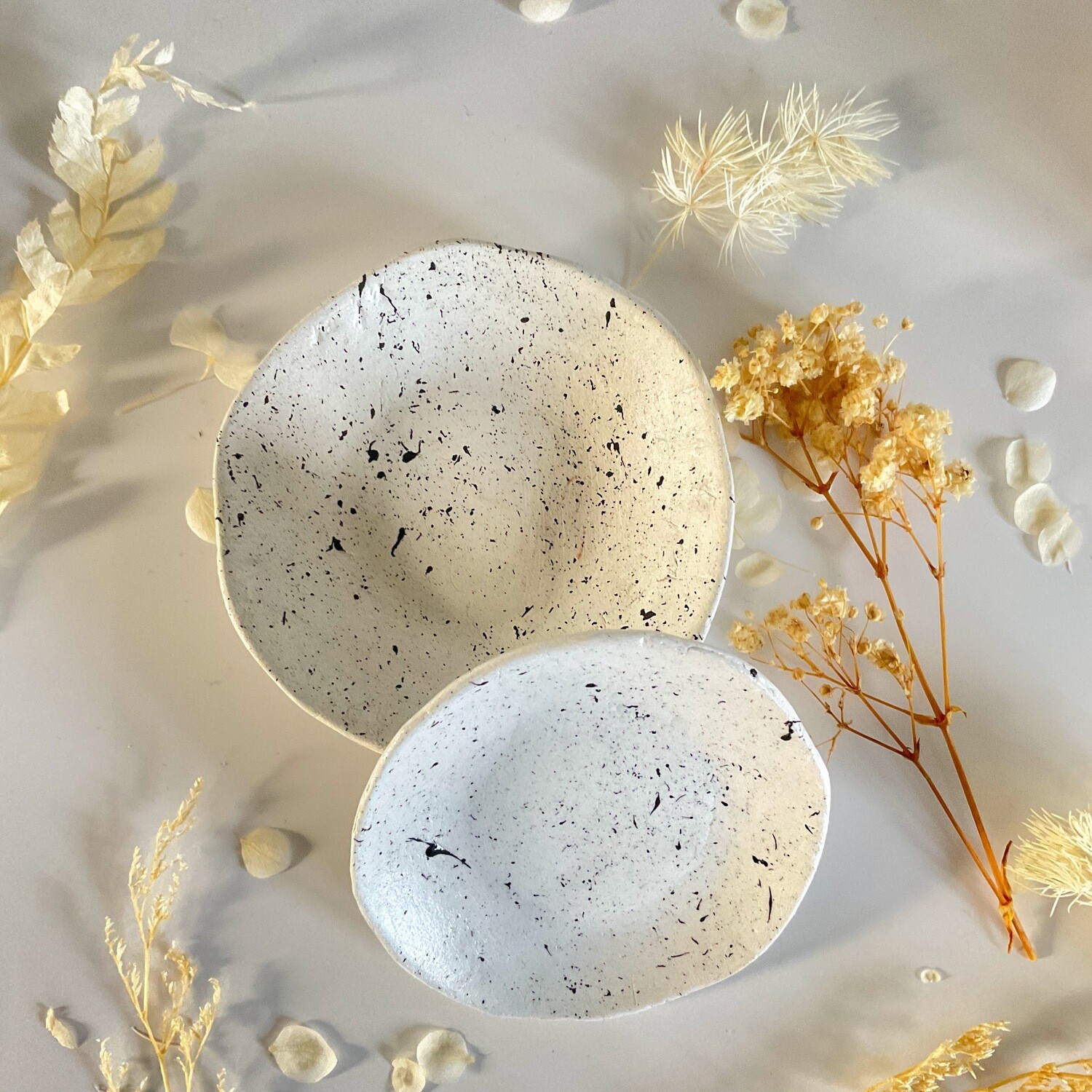 Jewellery Clay Dish - Black Splattered