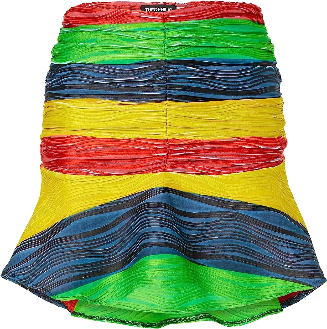 Theophillio, Rasta Printed Ruche Skirt