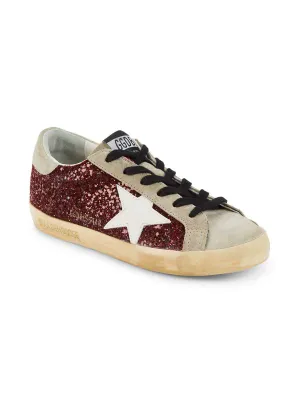 GOLDEN GOOSE Star Patch Glitter, Leather &amp; Suede Sneakers