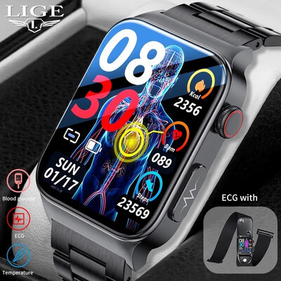 Non-Evasive Glucose, Heartrate, O2, Bluetooth Calls, Health Smart Watch