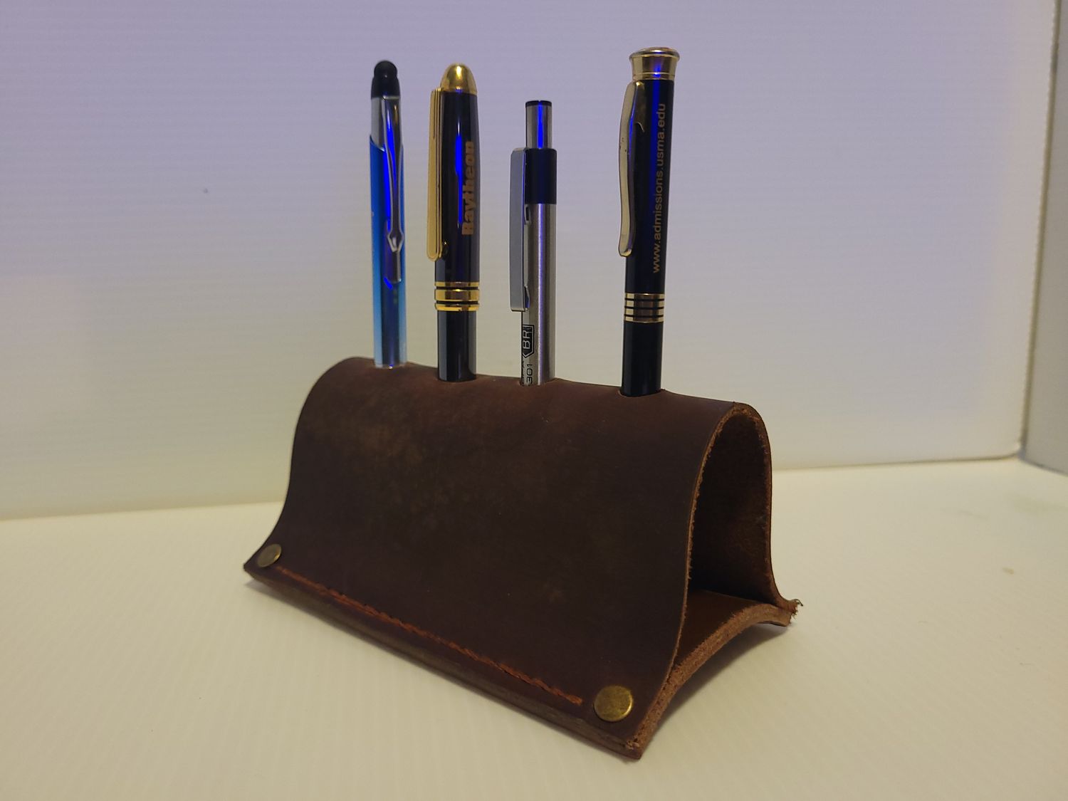 Genuine Leather Desk Pencil/Pen Holder