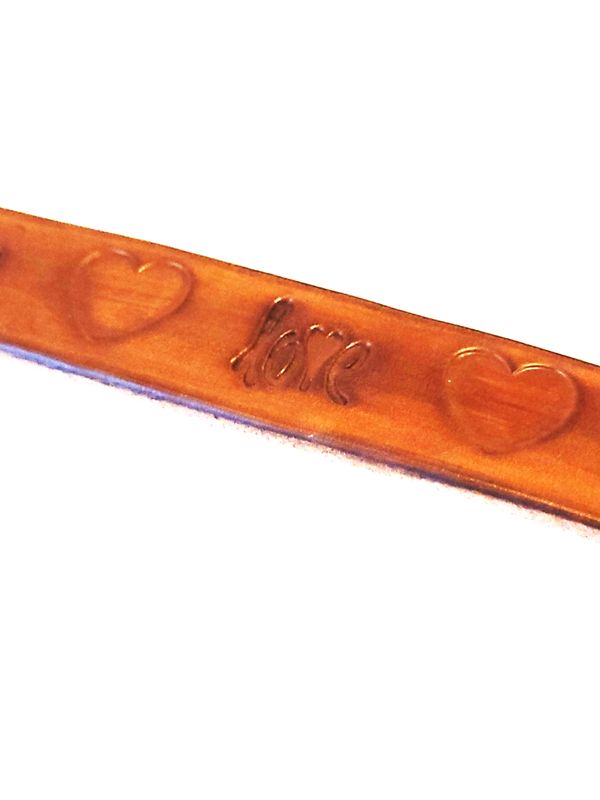 Hand-Tooled Leather Dog Collars, Large Dog, X-Large Dogs, Stamped Heart and Love