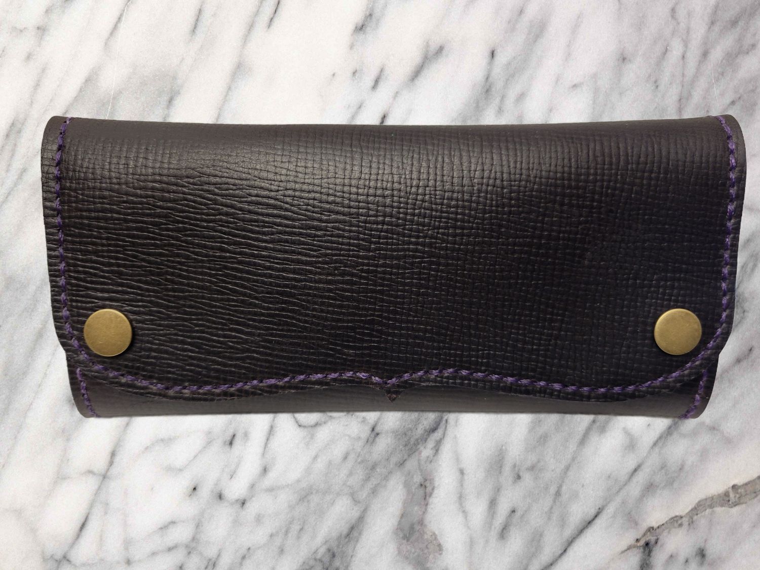 Handcrafted Leather Wallet, Black and Brown