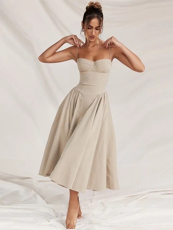 Elegant Slim Backless Sling Dress