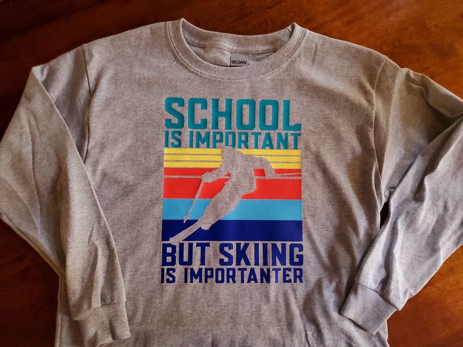 School is Important but Skiing is Importanter - T-Shirt, Sweatshirt, Tank, Apron