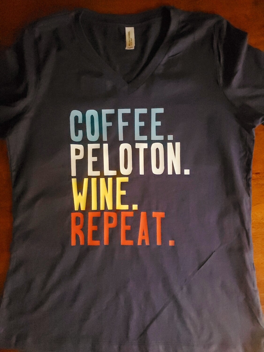 Coffee. Peloton. Wine. Repeat. - T-Shirt, Sweatshirt, Tank, Apron
