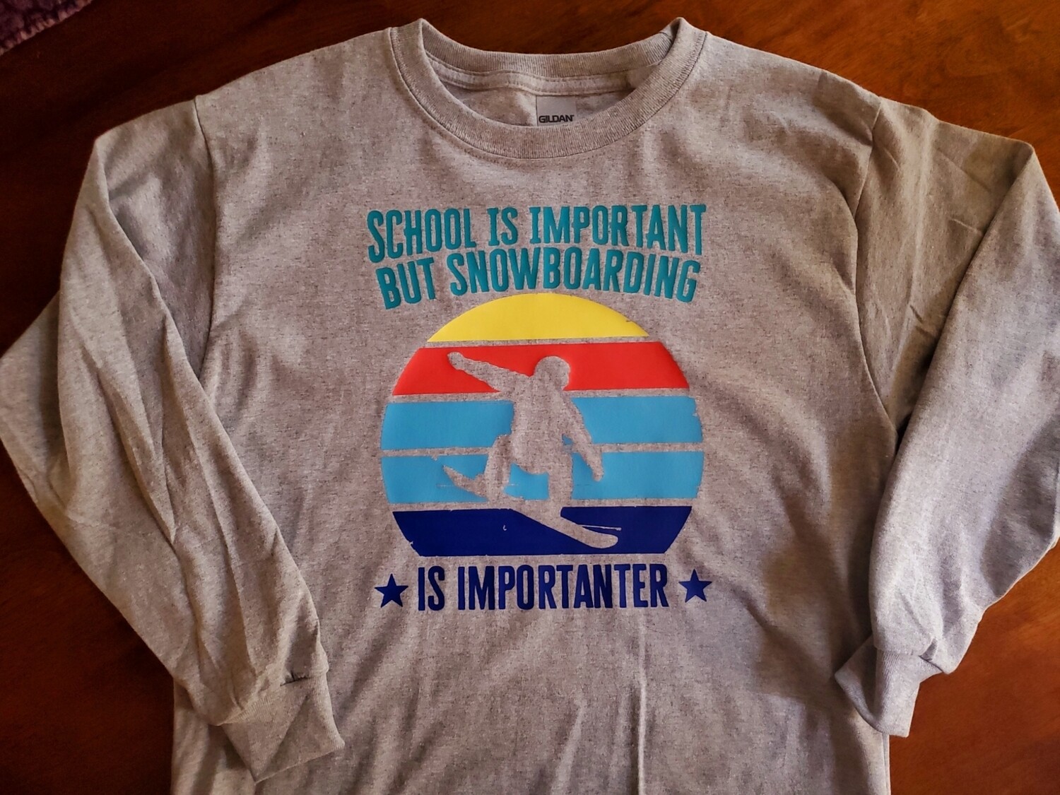 School is Important but Snowboarding is Importanter - T-Shirt, Sweatshirt, Tank, Apron