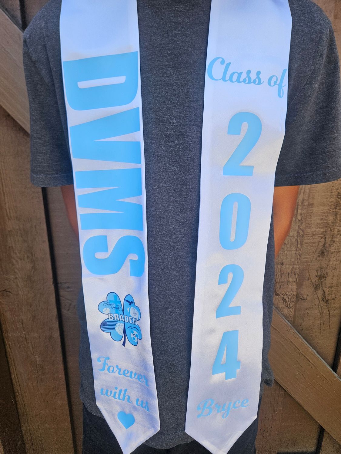 Braden Fahey Memorial Graduation Stole 70&quot; - Custom Apparel