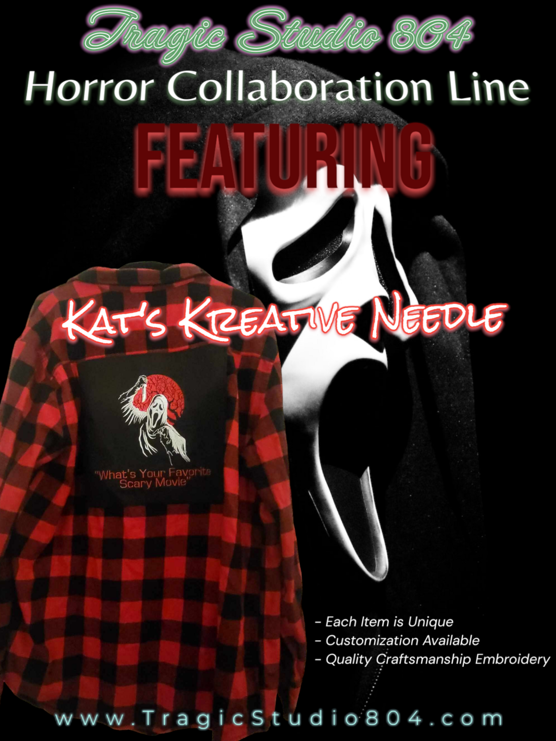 Horror Flannel - Collaboration with Kat's Kreative Needle