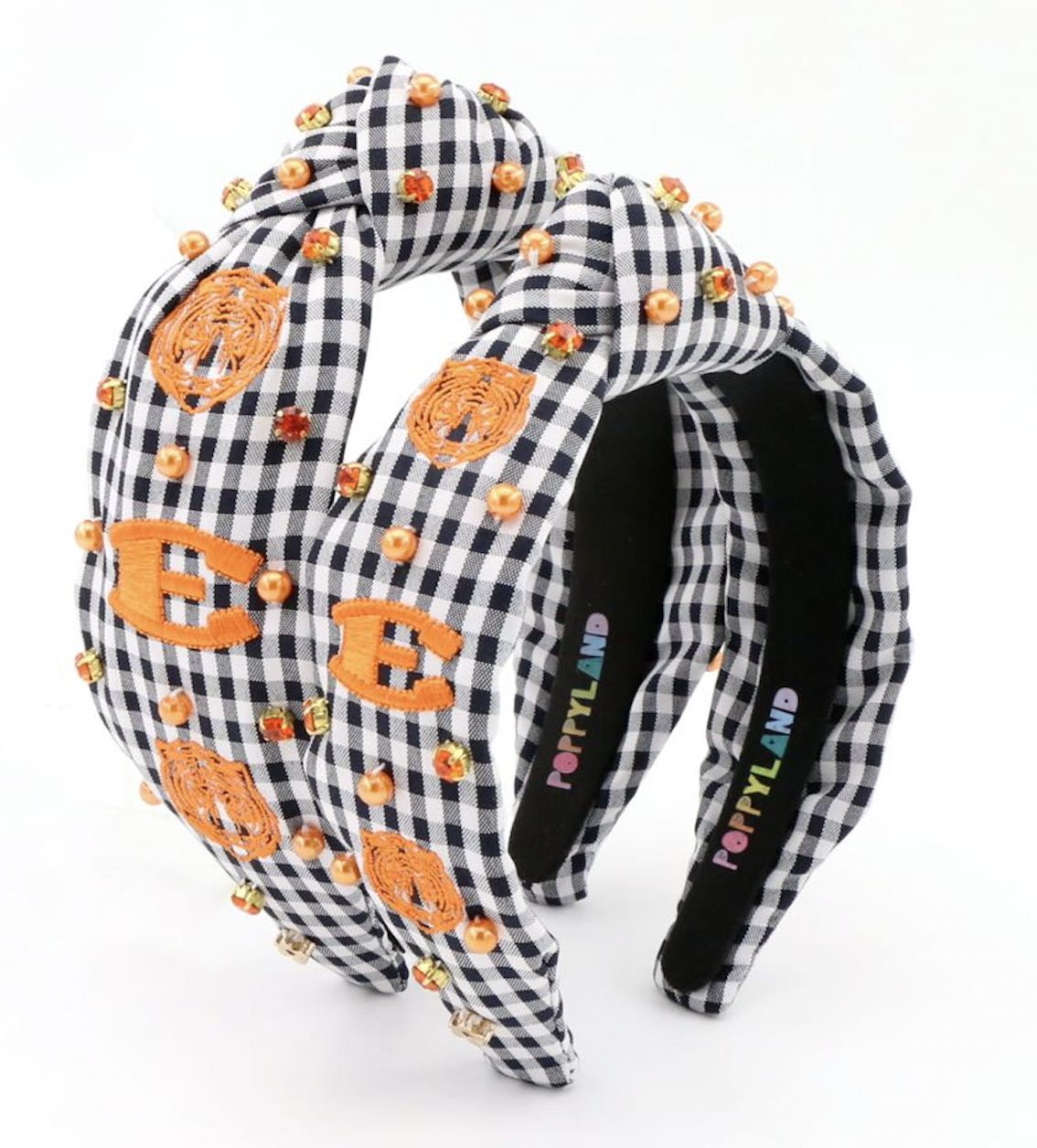 Poppyland Gingham Headband, Size: Large, Color: Black/White