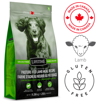 Lifetime Grain-Free Pasture-Fed Lamb Dog Food 11.36 Kg
