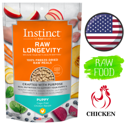 Instinct Raw Longevity Freeze Dried Raw Meals Puppy Chicken Dog Food 9.5 Oz