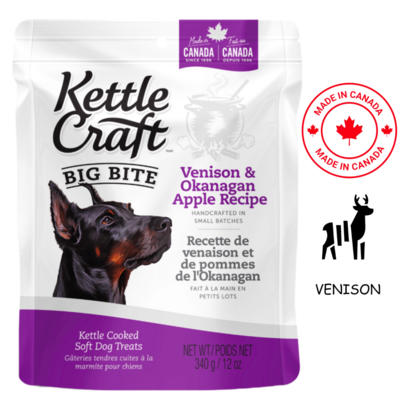 Kettle Craft Venison And Okanagan Apple Big Bite Dog Treats 340 Grams