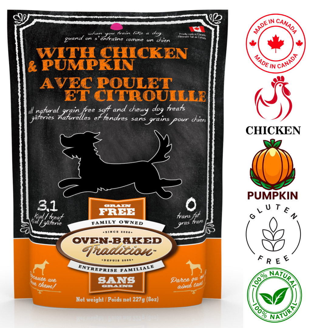 Oven-Baked Tradition Soft And Chewy Chicken And Pumpkin Dog Treats 8 Oz