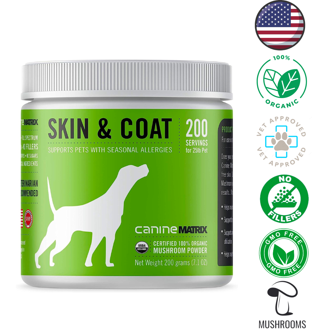 Canine Matrix Skin And Coat Mushroom Powder 200 Grams