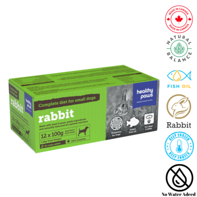 Healthy Paws Small Canine Complete Dinner Rabbit 100 Grams