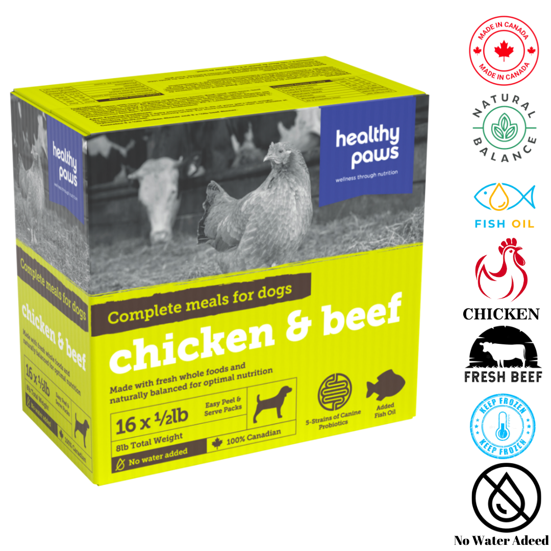 Healthy Paws Canine Complete Variety Pack - Beef & Chicken 0.5 lb