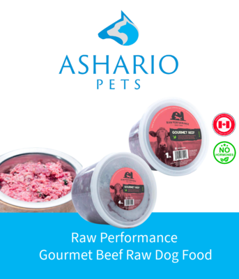 Elevate your dog&#39;s diet with Raw Performance&#39;s Gourmet Beef Raw Dog Food, featured at Ashario Pets Store. Crafted with premium ingredients, this nutritious option supports optimal health and vitality.