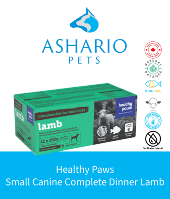 Pamper your furry friend with Healthy Paws Small Canine Complete Dinner Lamb, a premium pet food available at Ashario Pets. Crafted with care, it promises superior nutrition and irresistible taste.