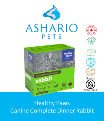 Elevate your pet&#39;s mealtime with Healthy Paws Canine Complete Dinner Rabbit, now available at Ashario Pets. Discover premium pet nutrition at our North York store.