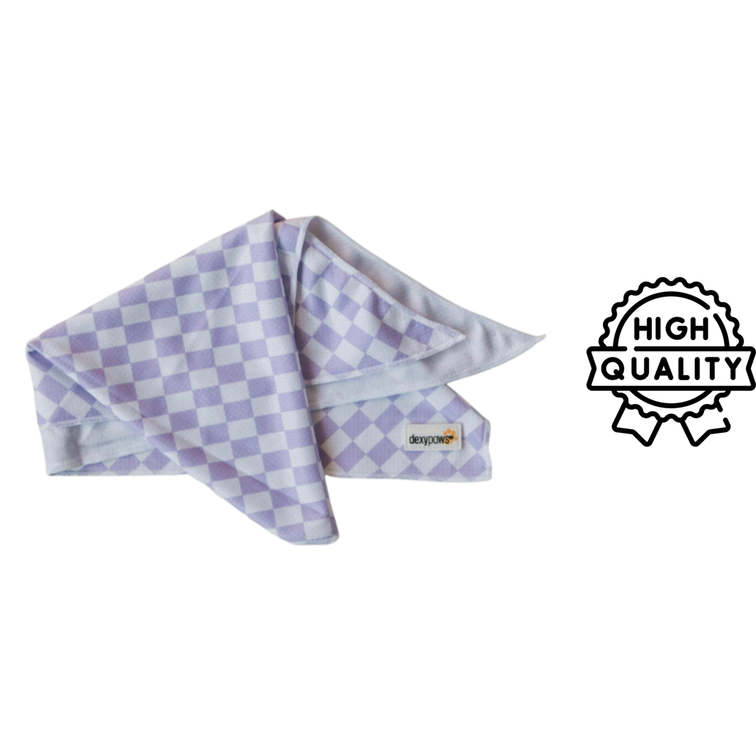 Dexypaws Cooling Bandana in Lilac Checkers