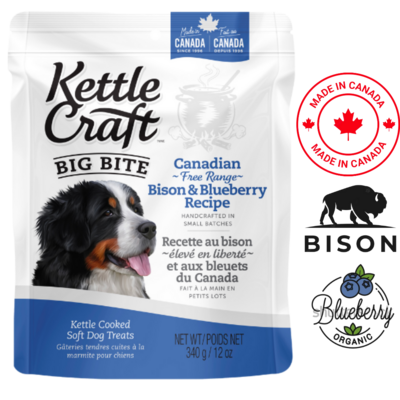Kettle Craft Bison And Blueberry Big Bite Dog Treats 340 Grams