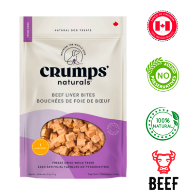 Crump's Naturals Beef Freeze Dried Beef Liver Bites 155 Grams