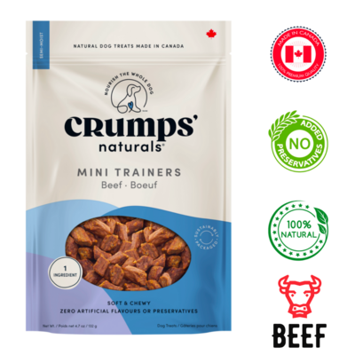 Crump's Natural Semi Moist Beef Mini Trainer Treats 132 Grams