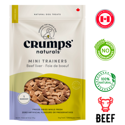 Crump's Natural Freeze-Dried Beef Liver Mini Trainers 126 Grams