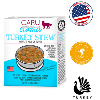 Caru Classic Stews for Dogs Real Turkey Stew 12.5 Oz