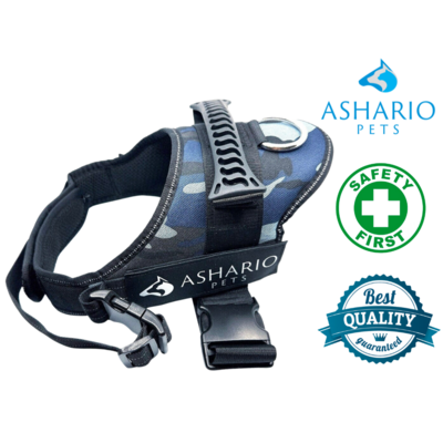 Ashario Pets "TactiHarness" Vest-style Dog Harness Leash with Adjustable Soft Padding -M