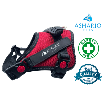 Ashario Pets "TactiHarness Lite" No-Pull Reflective Vest-style Dog Harness Leash with Adjustable Soft Padding - S