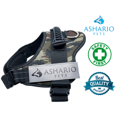 Ashario Pets "TactiHarness" Vest-style Dog Harness Leash with Adjustable Soft Padding -L