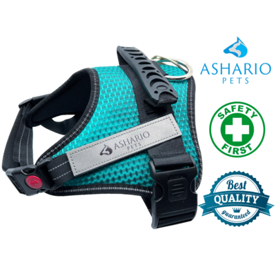 Ashario Pets "TactiHarness Lite" No-Pull Reflective Vest-style Dog Harness Leash with Adjustable Soft Padding - L