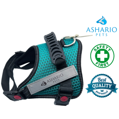 Ashario Pets "TactiHarness Lite" No-Pull Reflective Vest-style Dog Harness Leash with Adjustable Soft Padding - XS