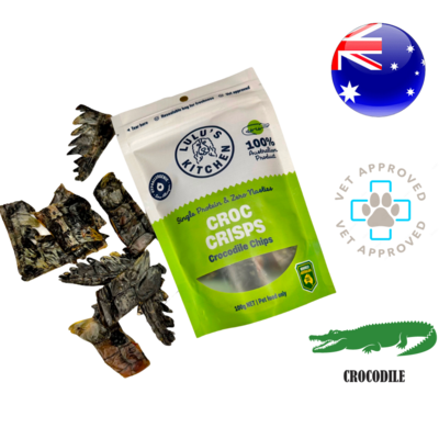 Rover Pet Products Croc Crisps Crocodile Chips Dog Treats 100 Grams