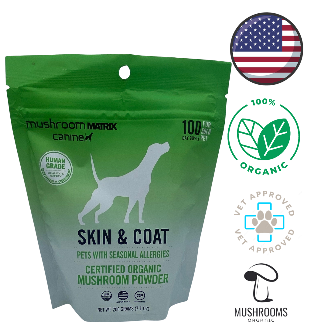 Canine Matrix Skin & Coat Mushroom Powder Pouch 200 Grams