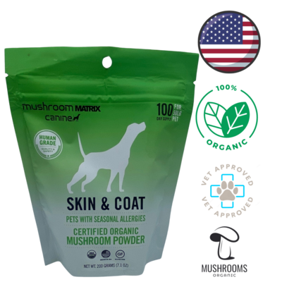 Canine Matrix Skin & Coat Mushroom Powder Pouch 200 Grams
