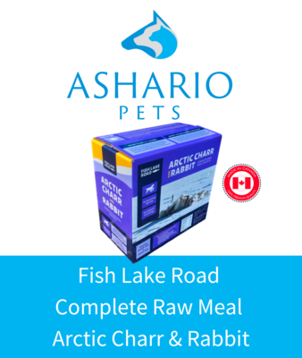 Discover the nutritional excellence of Fish Lake Road&#39;s Complete Raw Meal - Arctic Charr &amp; Rabbit at Ashario Pets. With high-quality ingredients and a balanced formula, this meal offers your pet a delicious and wholesome diet.