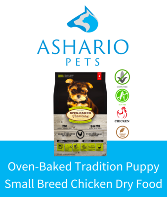 Elevate your small breed puppy&#39;s diet with Ashario Pets&#39; Oven-Baked Tradition Puppy Small Breed Chicken Dry Dog Food. Crafted with care, this nutritious formula supports their health and vitality, ensuring they thrive from the very start.