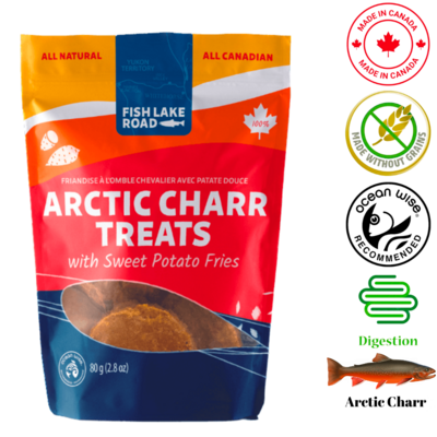 Fish Lake Road Arctic Charr with Sweet Potato Fries Fish 'N Chips Dog Treats 80 Grams