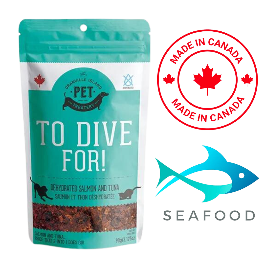 Granville Island Pet Treatery To Dive For Salmon And Tuna Dehydrated Dog Treats 90 Grams