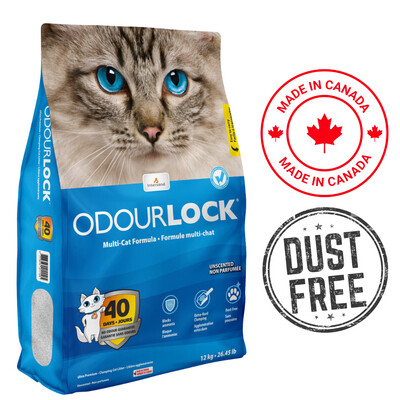 OdourLock Ultra Premium Unscented Clumping Cat Litter 12 Kg