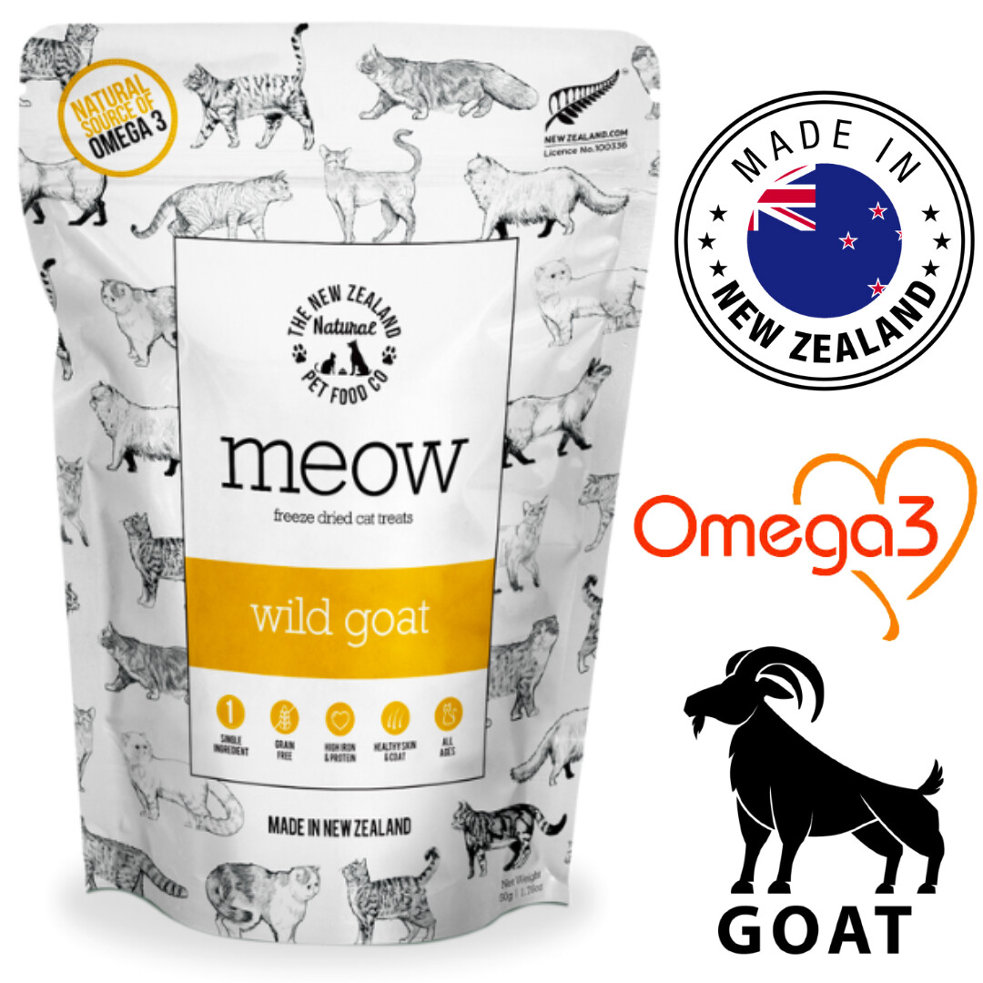 NZPF Meow Freeze Dried Wild Goat Cat Treats 50 Grams