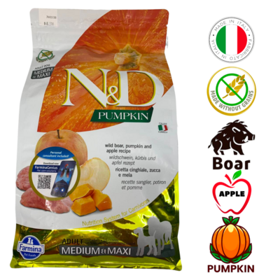 Farmina Boar & Apple Medium & Maxi Dry Dog Food 5.5 lb, 26.4 lb