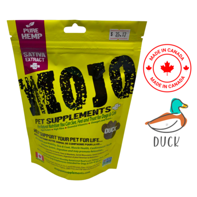 MOJO Pet Supplements with Hemp Duck Flavoured Treats 116 Grams