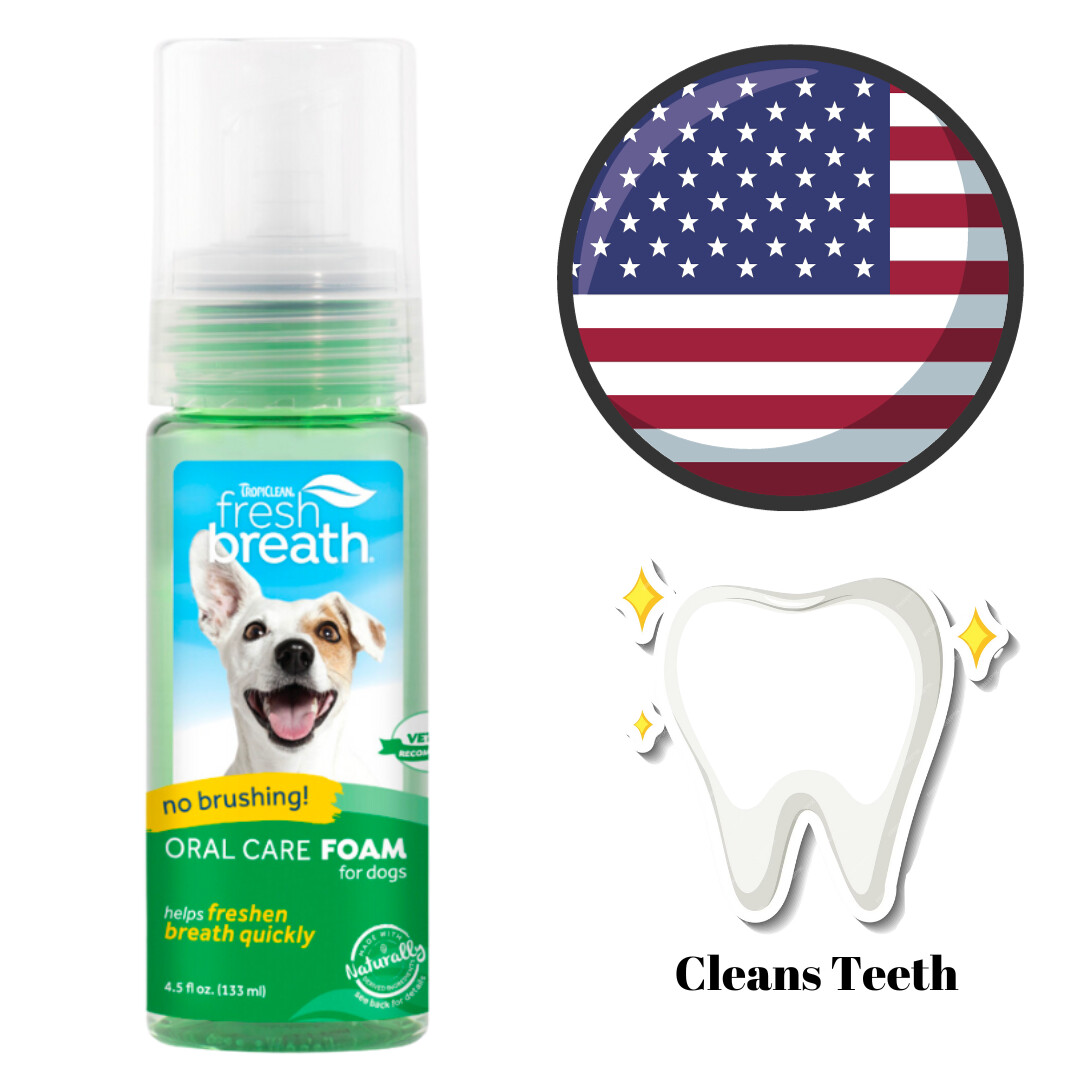 TropiClean Teeth Oral Care Foam For Dogs 4.5 oz