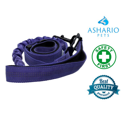 Ashario Pets "SafeRide Pro" Pet Car Dog Safety Rope with Retractable Car Traction Belt - Purple